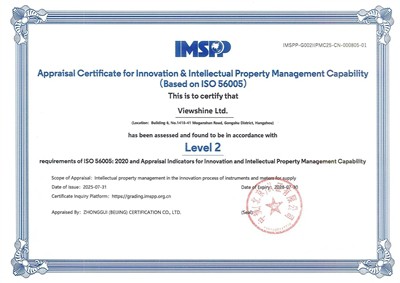 Sètifye ISO 56005: Viewshine ranfòse inovasyon nan solisyon ultrasonik mesure
